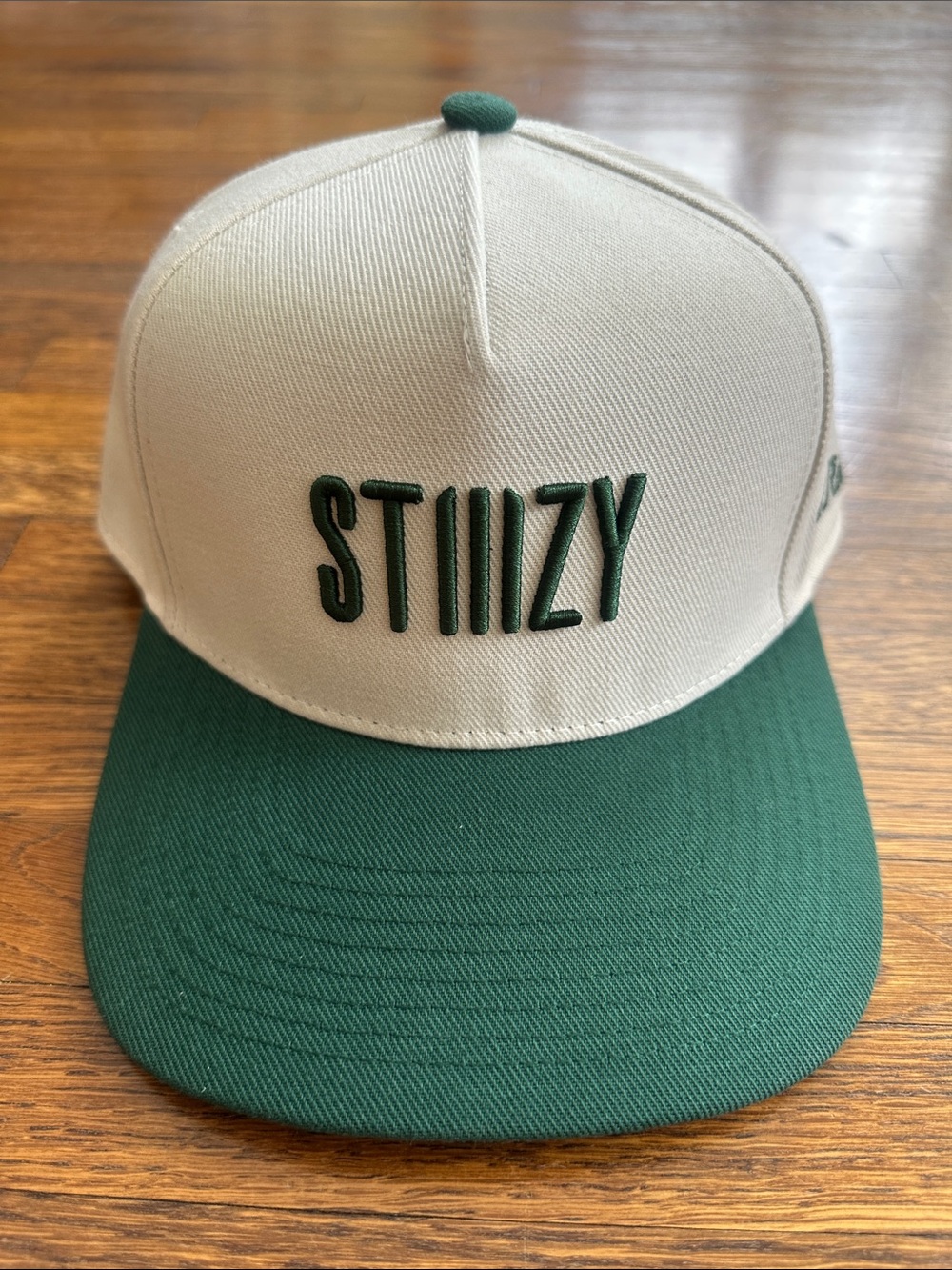 Two-Tone Cream and Forest Green Snapback Hat